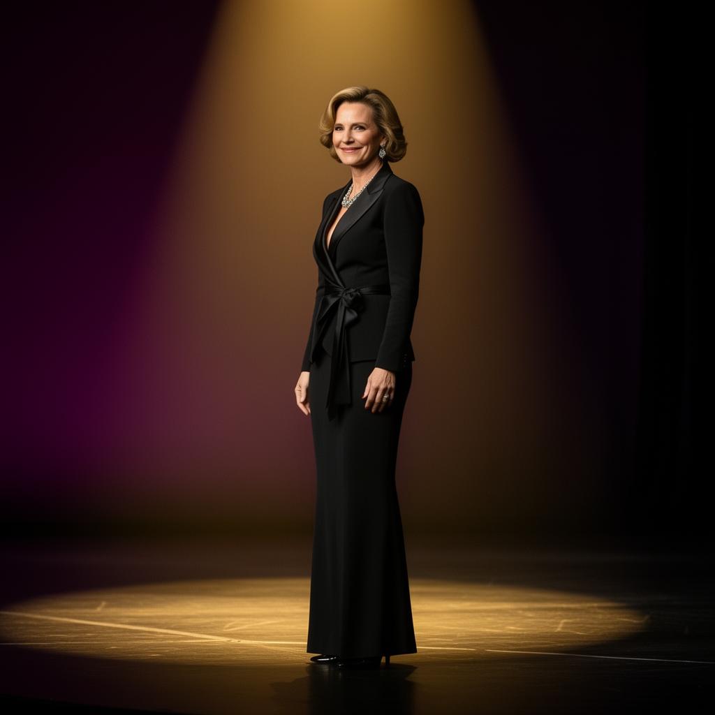 Confident woman leader stepping into the spotlight